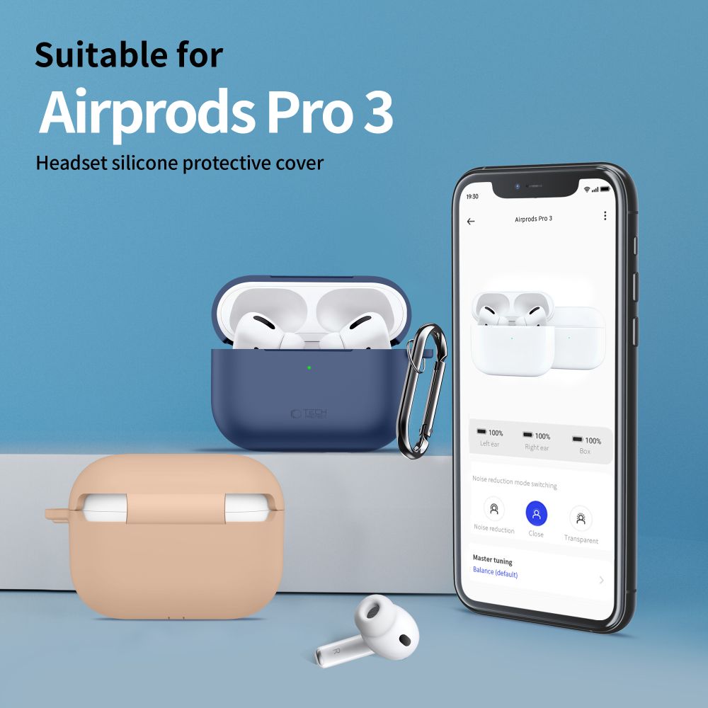 Tech-Protect Silicone Hook Case for AirPods Pro 3 - Blackeng
