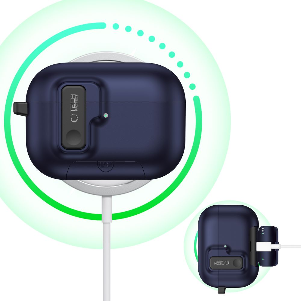 Tech-Protect Slim Hook Case for AirPods Pro 3 - Navy Blueeng