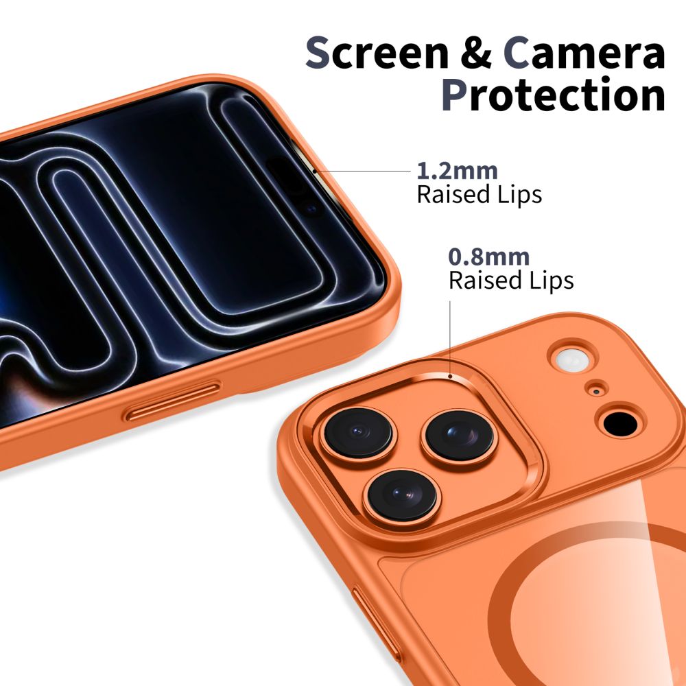 Tech-Protect MagMat MagSafe Case for iPhone 17 Pro - Transparent Orangeeng