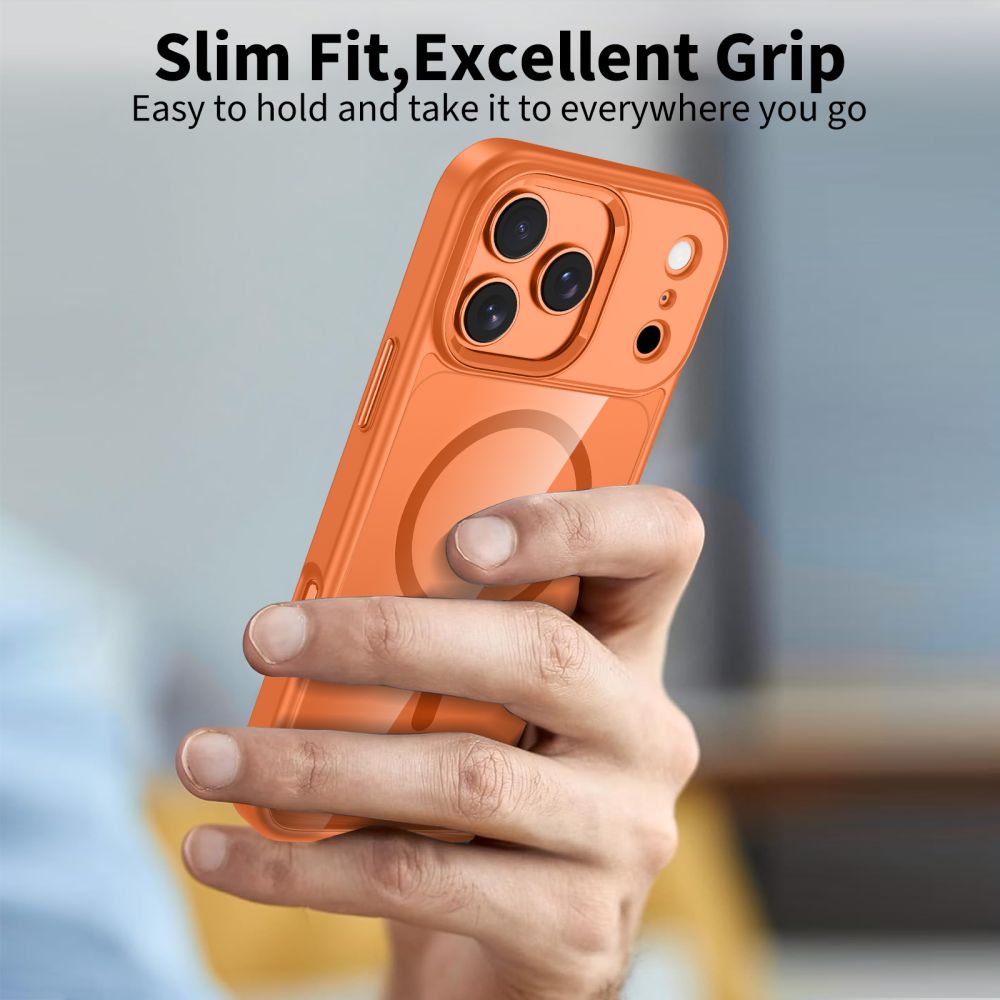 Tech-Protect MagMat MagSafe Case for iPhone 17 Pro - Transparent Orangeeng