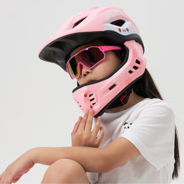 Rockbros TT-32001 Rabbit Children's Bike Helmet with Detachable Chin Size S (48-52) - Pinkeng