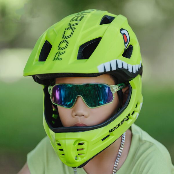 203540_6 Rockbros TT-32003 Shark Children's Bike Helmet with Detachable Jaw Size S (48-52) - Greeneng