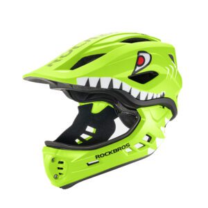 203541_1 Rockbros TT-32004 Shark Children's Bike Helmet with Detachable Jaw Size M (54-58) - Greeneng