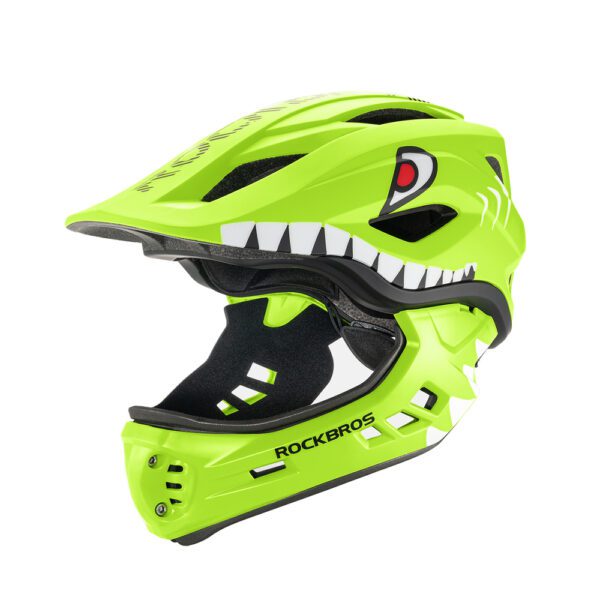 203541_1 Rockbros TT-32004 Shark Children's Bike Helmet with Detachable Jaw Size M (54-58) - Greeneng