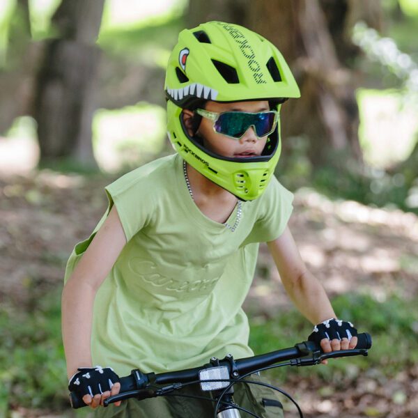 203541_4 Rockbros TT-32004 Shark Children's Bike Helmet with Detachable Jaw Size M (54-58) - Greeneng