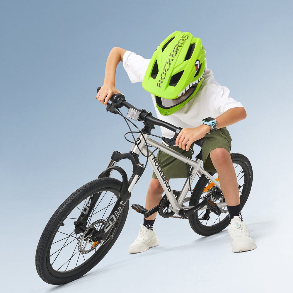 203541_5 Rockbros TT-32004 Shark Children's Bike Helmet with Detachable Jaw Size M (54-58) - Greeneng