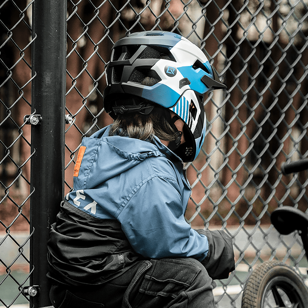 Rockbros TS-61 10110061001 Children's Bike Helmet with Detachable Chin Size S (48-54) - Blueeng