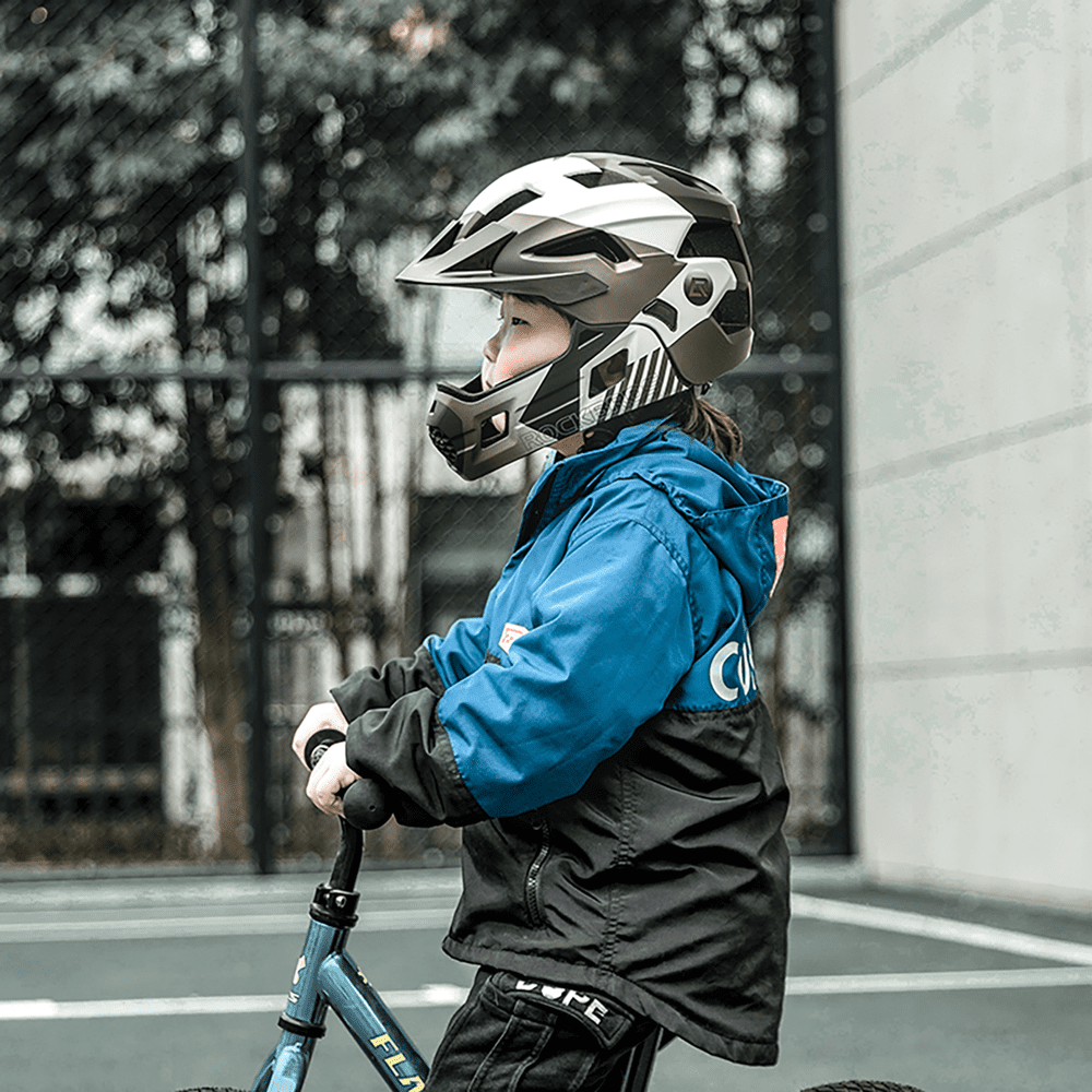 Rockbros TS-61 10110061005 Children's Bike Helmet with Detachable Chin Size S (48-54) - Grayeng