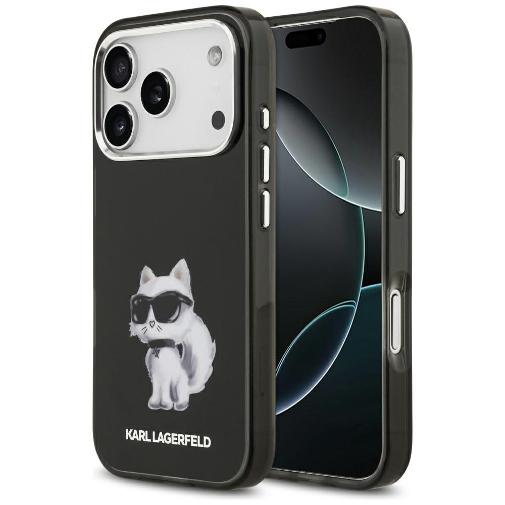 203962_1 Karl Lagerfeld IML Aquarelle Choupette & Logo MagSafe Case for iPhone 17 Pro - Blackeng