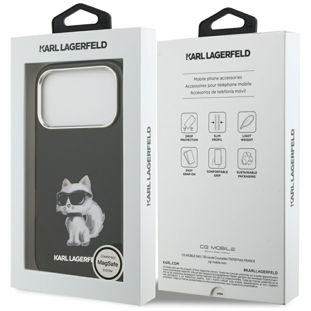 203962_8 Karl Lagerfeld IML Aquarelle Choupette & Logo MagSafe Case for iPhone 17 Pro - Blackeng