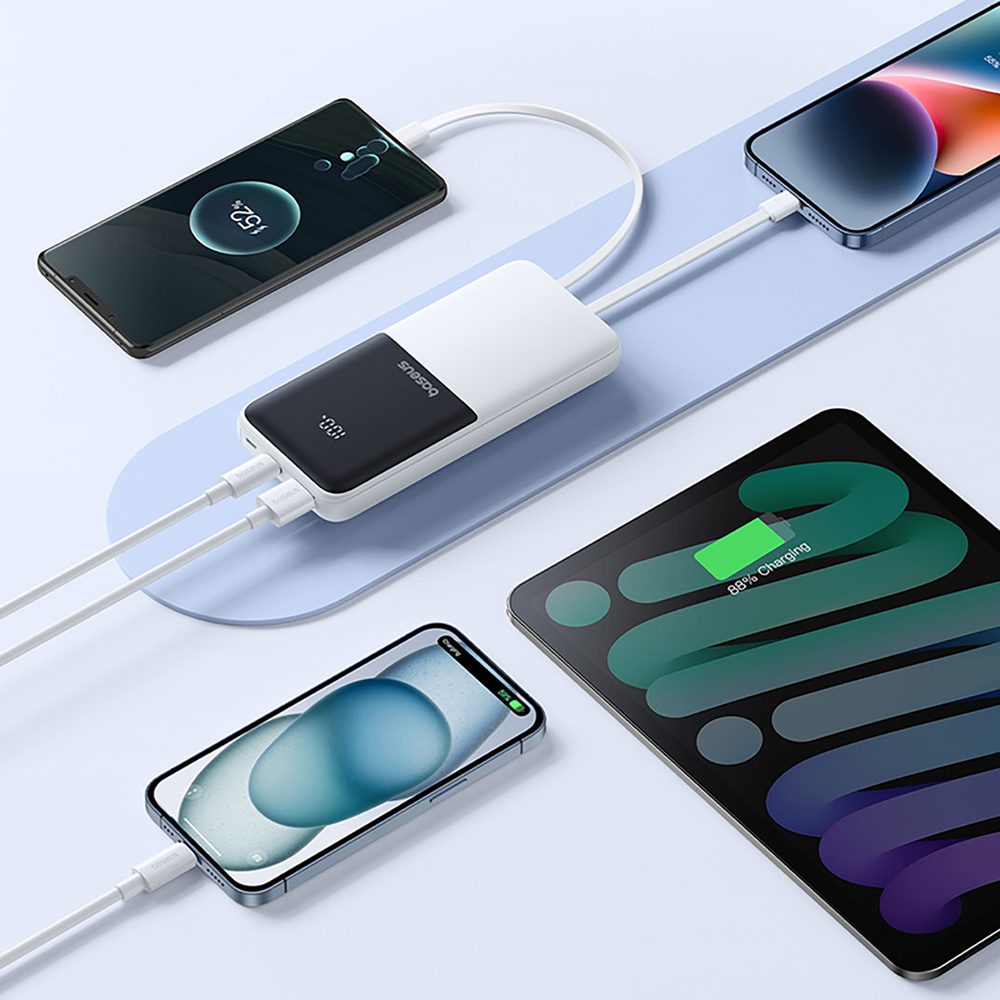 204277_10 Powerbank Baseus Lipow 10000mAh 22,5W z dwoma wbudowanymi kablami (z kablem Baseus Simple USB-A - USB-C 3A 20cm) - białypol