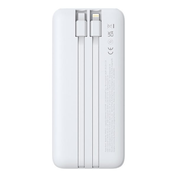 204277_3 Powerbank Baseus Lipow 10000mAh 22,5W z dwoma wbudowanymi kablami (z kablem Baseus Simple USB-A - USB-C 3A 20cm) - białypol