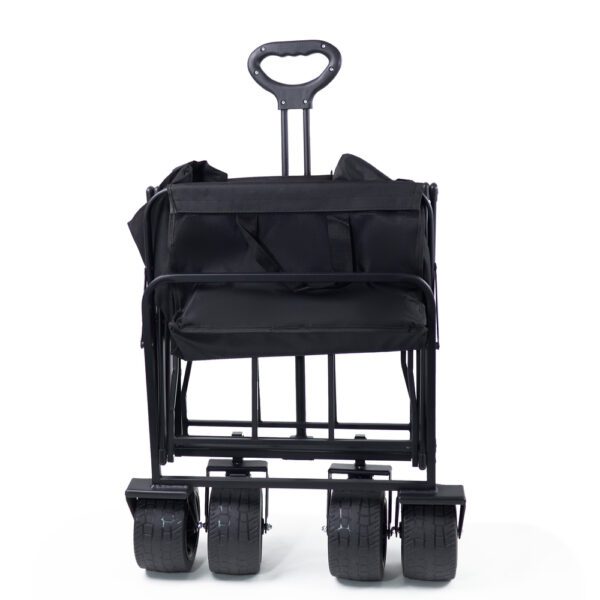 204306_15 Wozinsky WZP-100 beach, tourist, garden trolley, durable, wide wheels, with safety net up to 100 kg - blackeng
