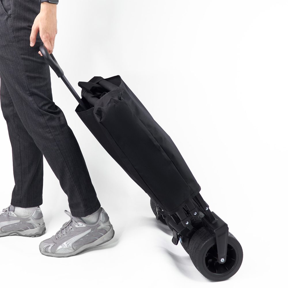 204306_17 Wozinsky WZP-100 beach, tourist, garden trolley, durable, wide wheels, with safety net up to 100 kg - blackeng