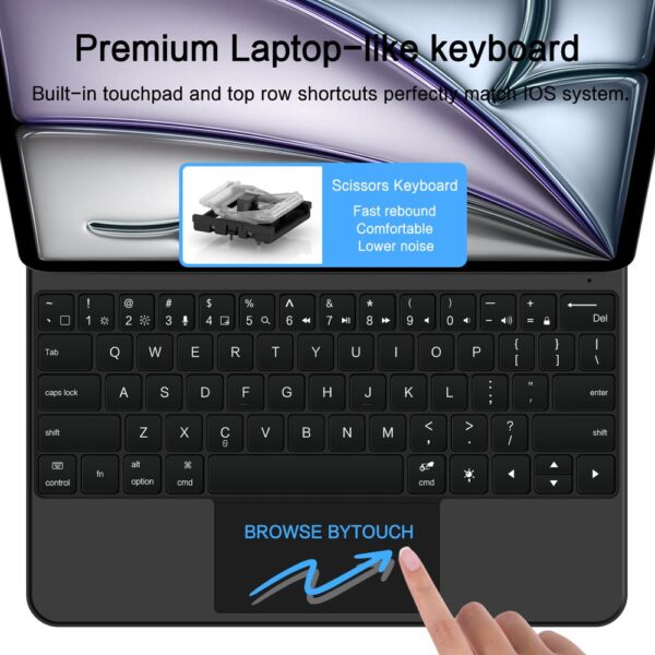 Tech-Protect Smartcase Magnetic with Keyboard for iPad Pro 12.9” 2020 / 2021 / 2022 / iPad Air 13” 2024 / 2025 - Blackeng