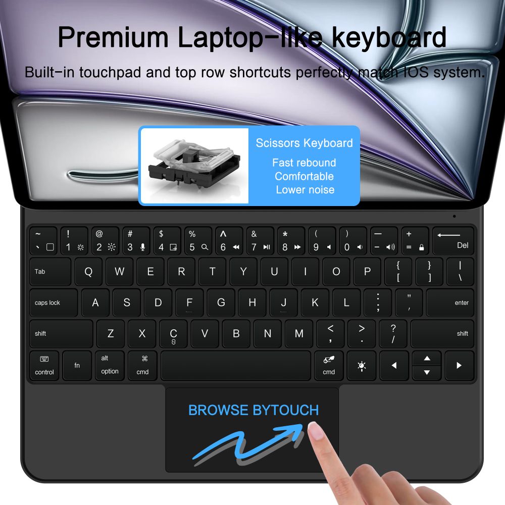 Tech-Protect Smartcase Magnetic with Keyboard for iPad Pro 12.9” 2020 / 2021 / 2022 / iPad Air 13” 2024 / 2025 - Blackeng