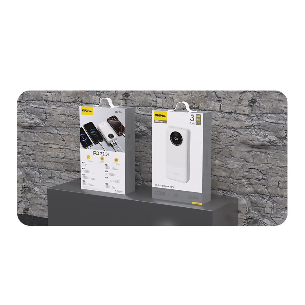 204320_5 Powerbank Dudao K12Pro 22.5W PD 20000mAh USB-A, USB-C - whiteeng