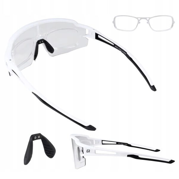 Rockbros Cycling Glasses Photochromic with UV Protection and Corrective Insert - Whiteeng