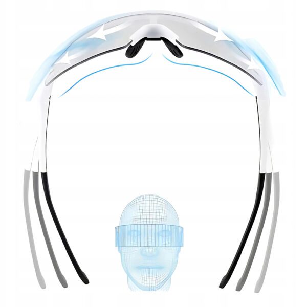 Rockbros Cycling Glasses Photochromic with UV Protection and Corrective Insert - Whiteeng