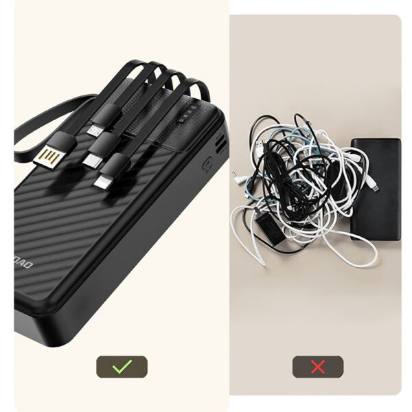 204540_7 Dudao K11 Pro 20000mAh Powerbank with Built-in Cables - Blackeng