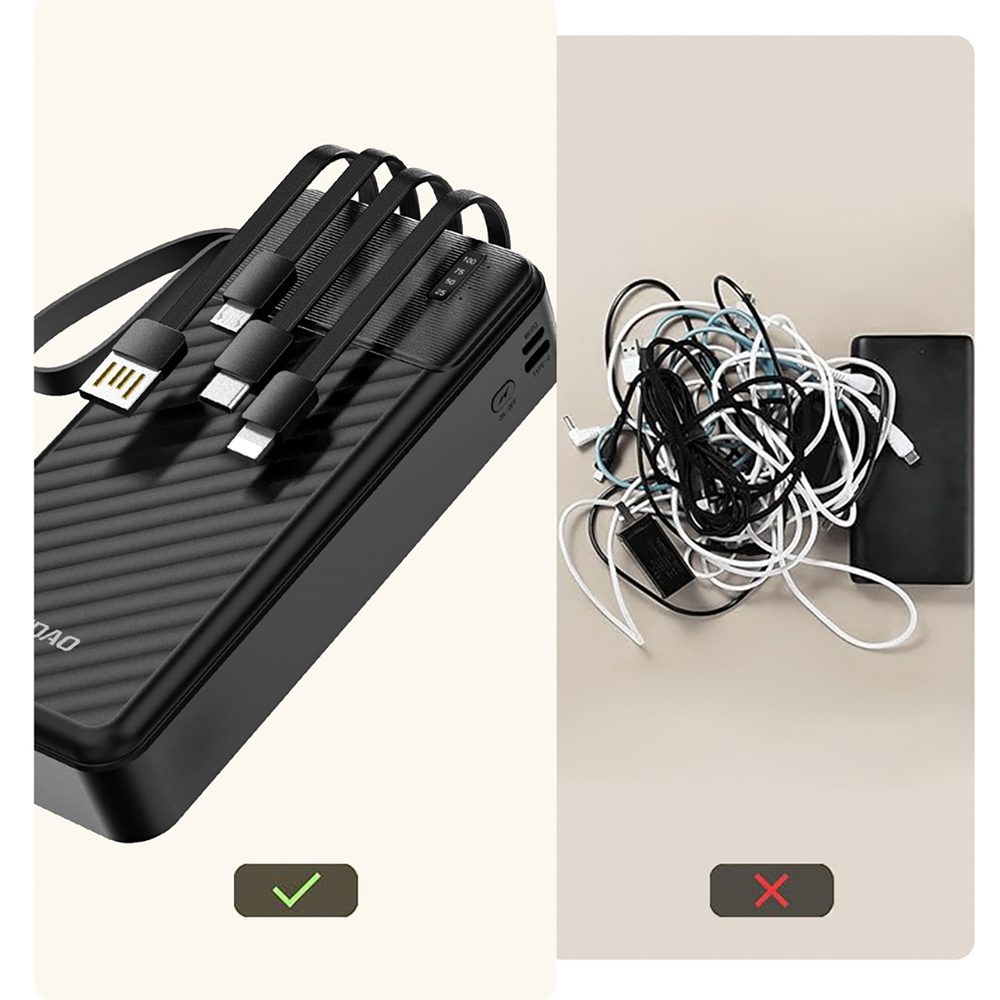 204540_7 Dudao K11 Pro 20000mAh Powerbank with Built-in Cables - Blackeng