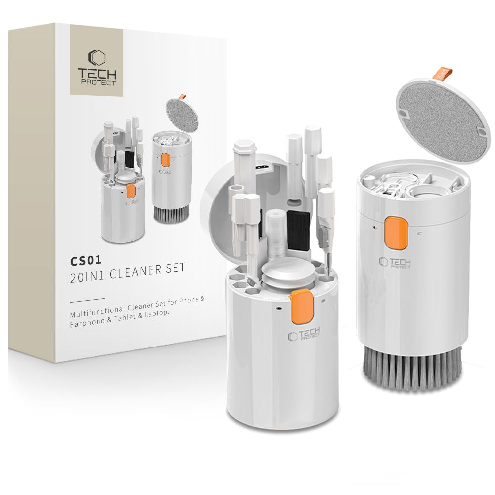 CREATOR: gd-jpeg v1.0 (using IJG JPEG v62), quality = 80 Tech-Protect 20-in-1 Multifunctional Cleaning Kit for Phone, Tablet, Laptop, and Headphones - Whiteeng