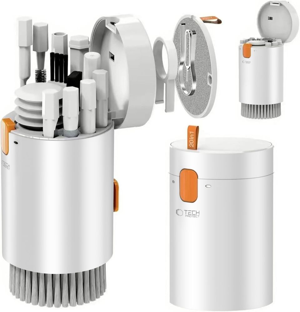 CREATOR: gd-jpeg v1.0 (using IJG JPEG v62), quality = 80 Tech-Protect 20-in-1 Multifunctional Cleaning Kit for Phone, Tablet, Laptop, and Headphones - Whiteeng