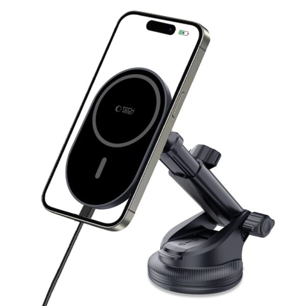 Tech-Protect mm15W-V6 Magnetic MagSafe Car Holder for Cockpit/Windshield/Air Vent - Blackeng