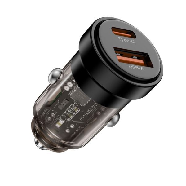 CREATOR: gd-jpeg v1.0 (using IJG JPEG v62), quality = 80 Tech-Protect CC03 45W 2-Port USB-A / USB-C Car Charger - Blackeng