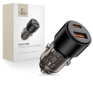 Tech-Protect CC03 95W 2-Port USB-A / USB-C Car Charger - Blackeng