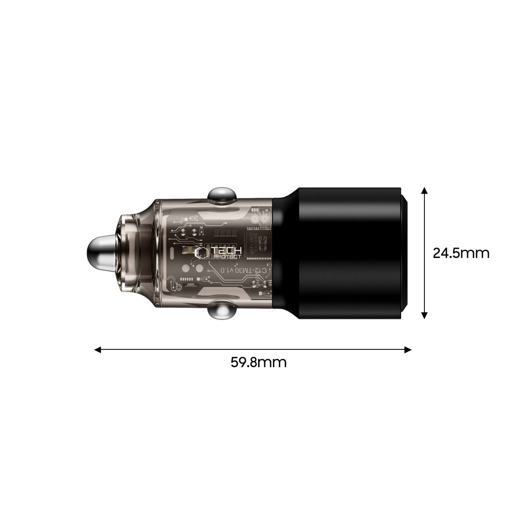 CREATOR: gd-jpeg v1.0 (using IJG JPEG v62), quality = 80 Tech-Protect CC03 95W 2-Port USB-A / USB-C Car Charger - Blackeng