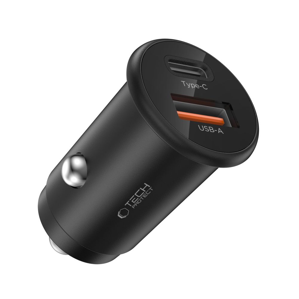 Tech-Protect CC02 35W Car Charger 2-Port USB-C / USB-A - Blackeng