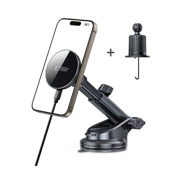 CREATOR: gd-jpeg v1.0 (using IJG JPEG v62), quality = 80 Tech-Protect mm15W-V10 Magnetic MagSafe Car Holder for Cockpit/Windshield/Air Vent - Blackeng