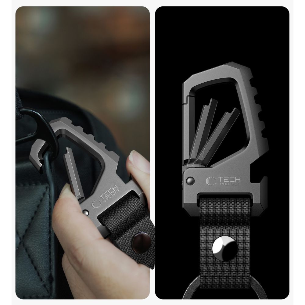 Tech-Protect Slidelock Keychain - Black and Grayeng