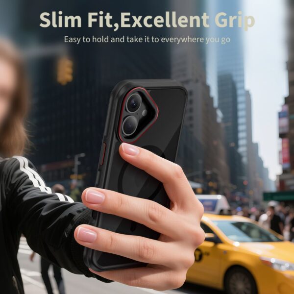 Tech-Protect MagHybrid MagSafe Case for iPhone 17 - Black and Redeng