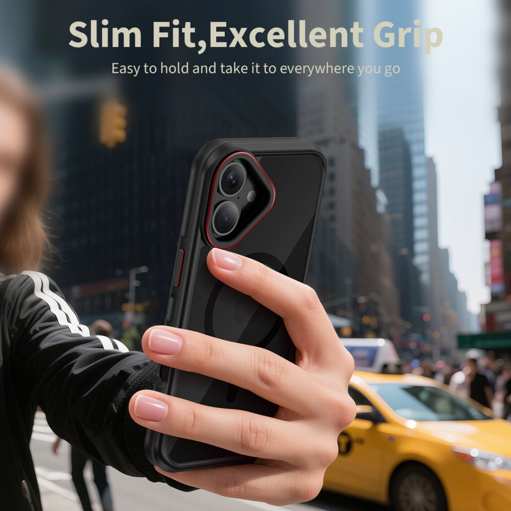 Tech-Protect MagHybrid MagSafe Case for iPhone 17 - Black and Redeng