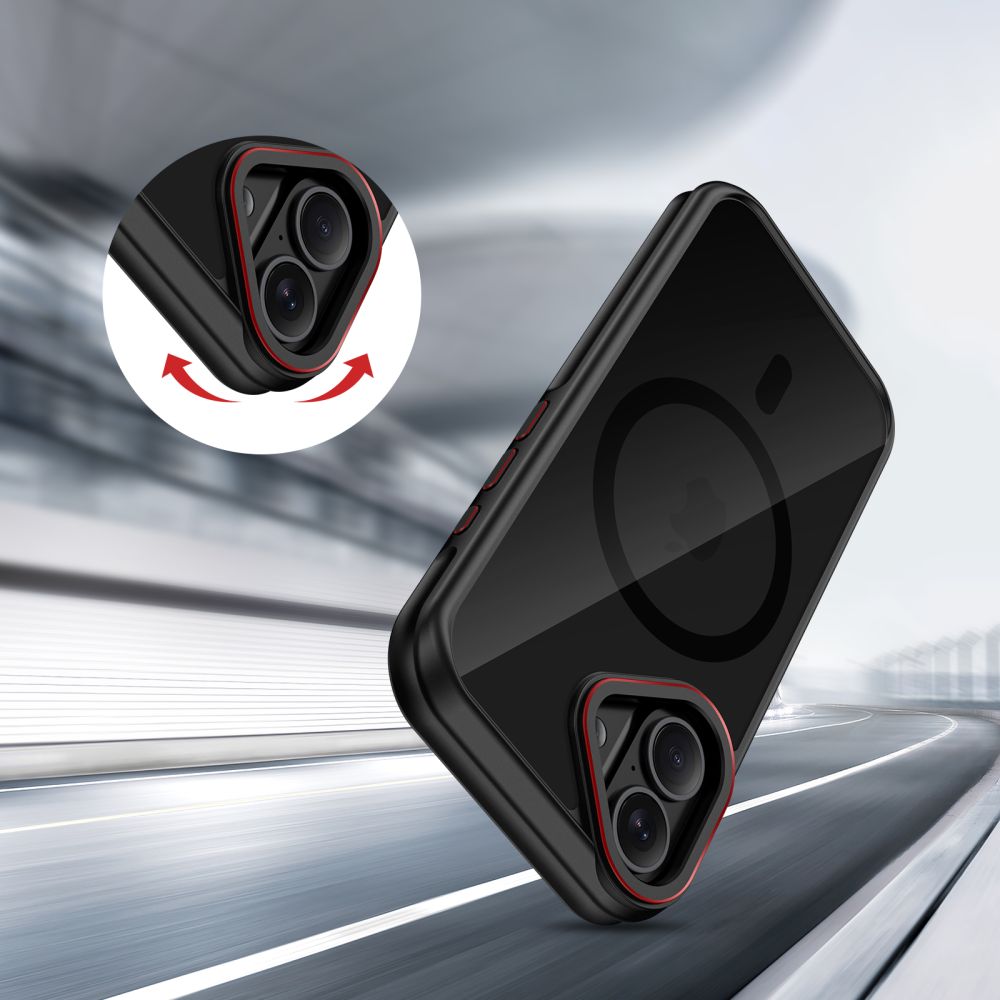 Tech-Protect MagHybrid MagSafe Case for iPhone 17 - Black and Redeng