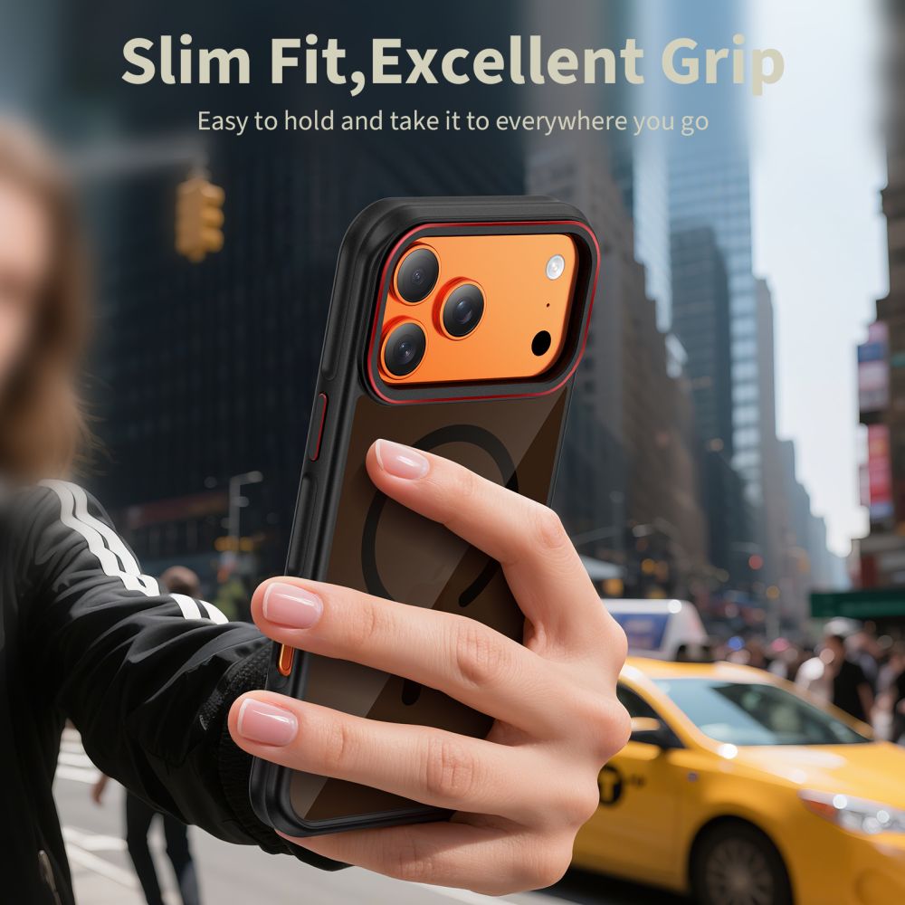 Tech-Protect MagHybrid MagSafe Case for iPhone 17 Pro Max - Black and Redeng