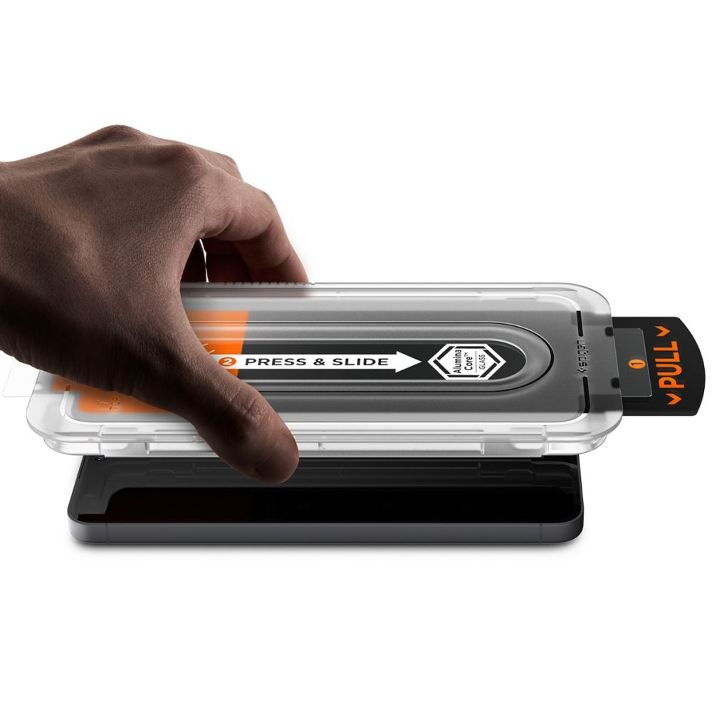 CREATOR: gd-jpeg v1.0 (using IJG JPEG v62), quality = 80 Spigen Glas.tR "EZ Fit Pro" Tempered Glass 2-pack for Samsung Galaxy S25 FEeng