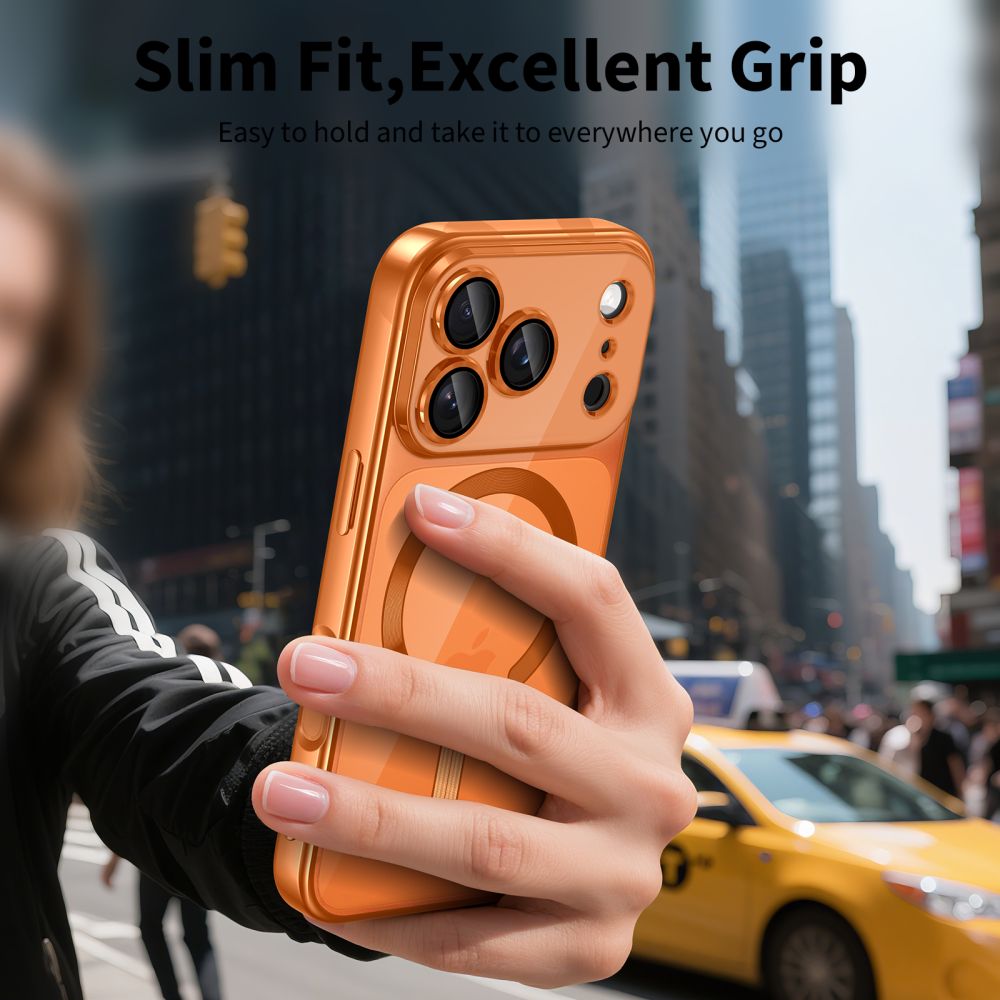 Tech-Protect MagFlex MagSafe Case for iPhone 17 Pro - Transparent Orangeeng