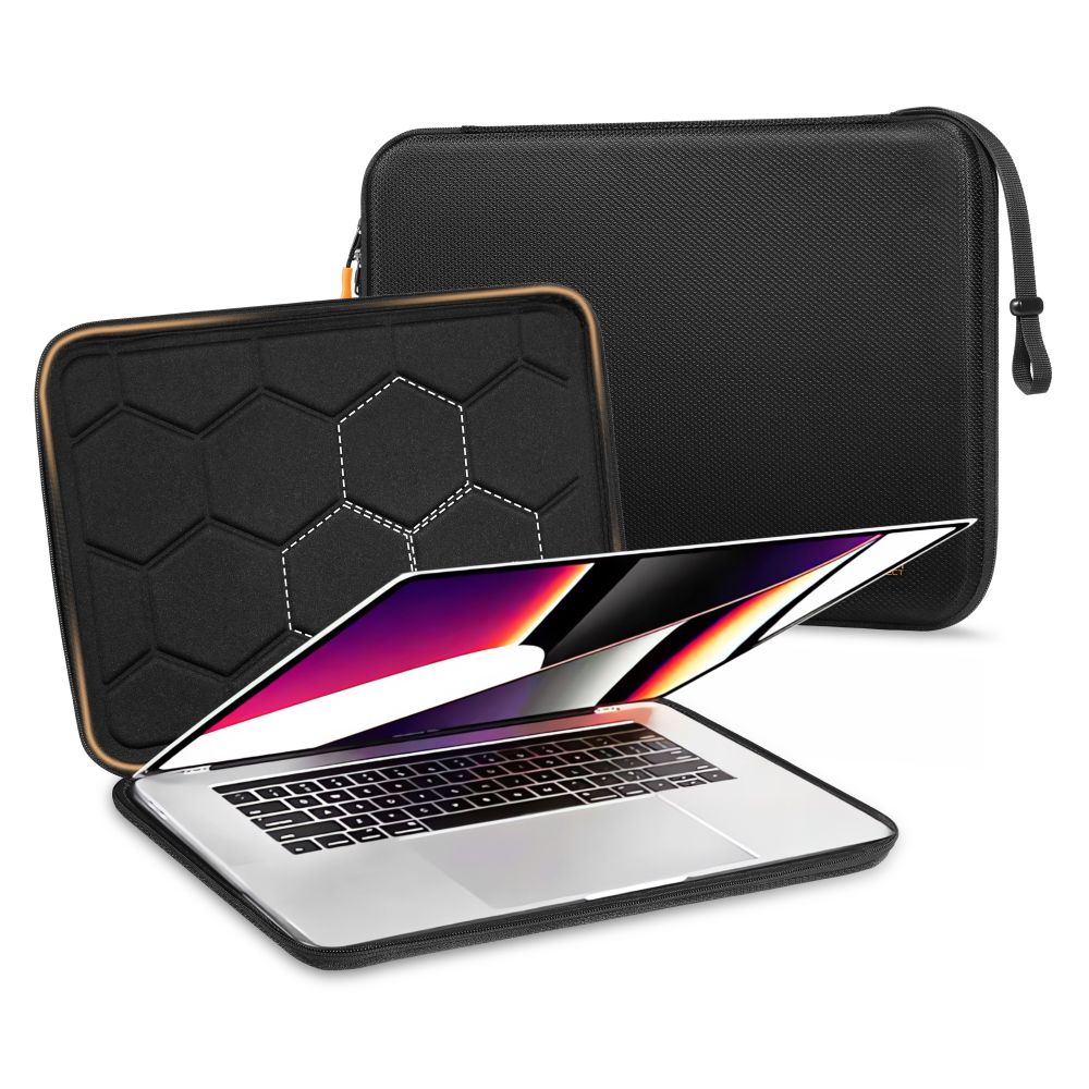 Tech-Protect Hardpouch Laptop Case 13-14 - Black and Orangeeng