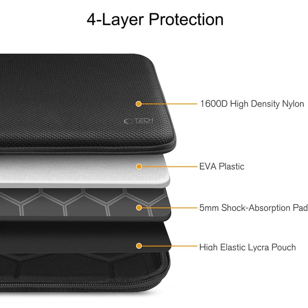 Tech-Protect Hardpouch Case for 15-16 Laptop - Blackeng