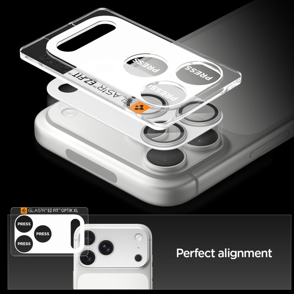 Spigen Optik Pro XL Camera Lens Glass for iPhone 17 Pro - Silvereng