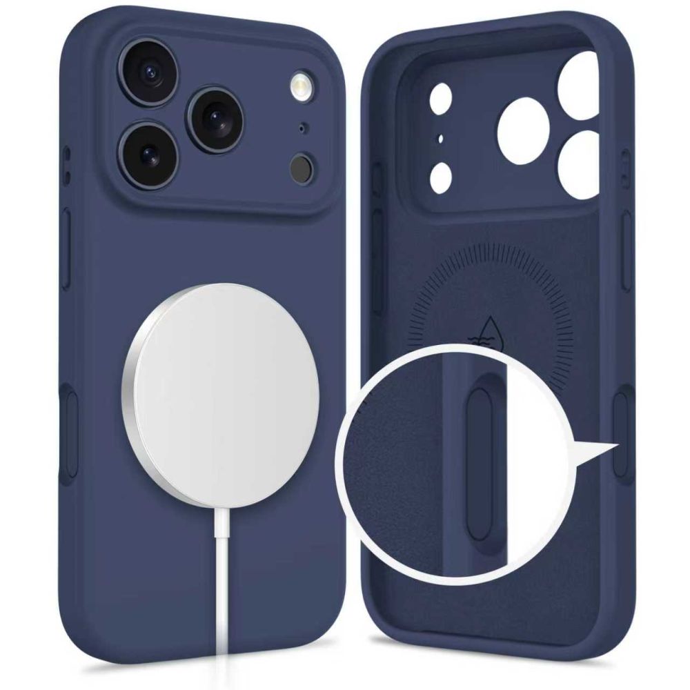 Tech-Protect Silicone MagSafe Case for iPhone 17 Pro Max - Navy Blueeng