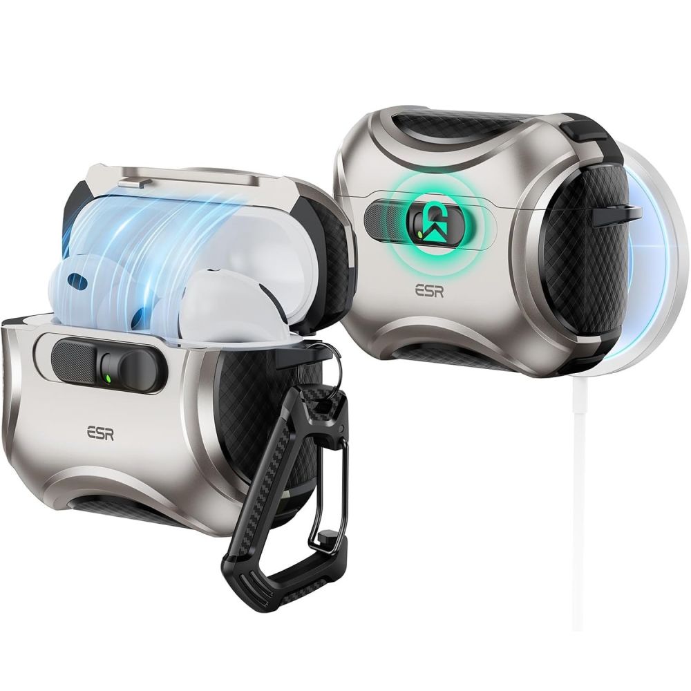 ESR Cyber ​​FlickLock MagSafe case for AirPods Pro 3 - silvereng