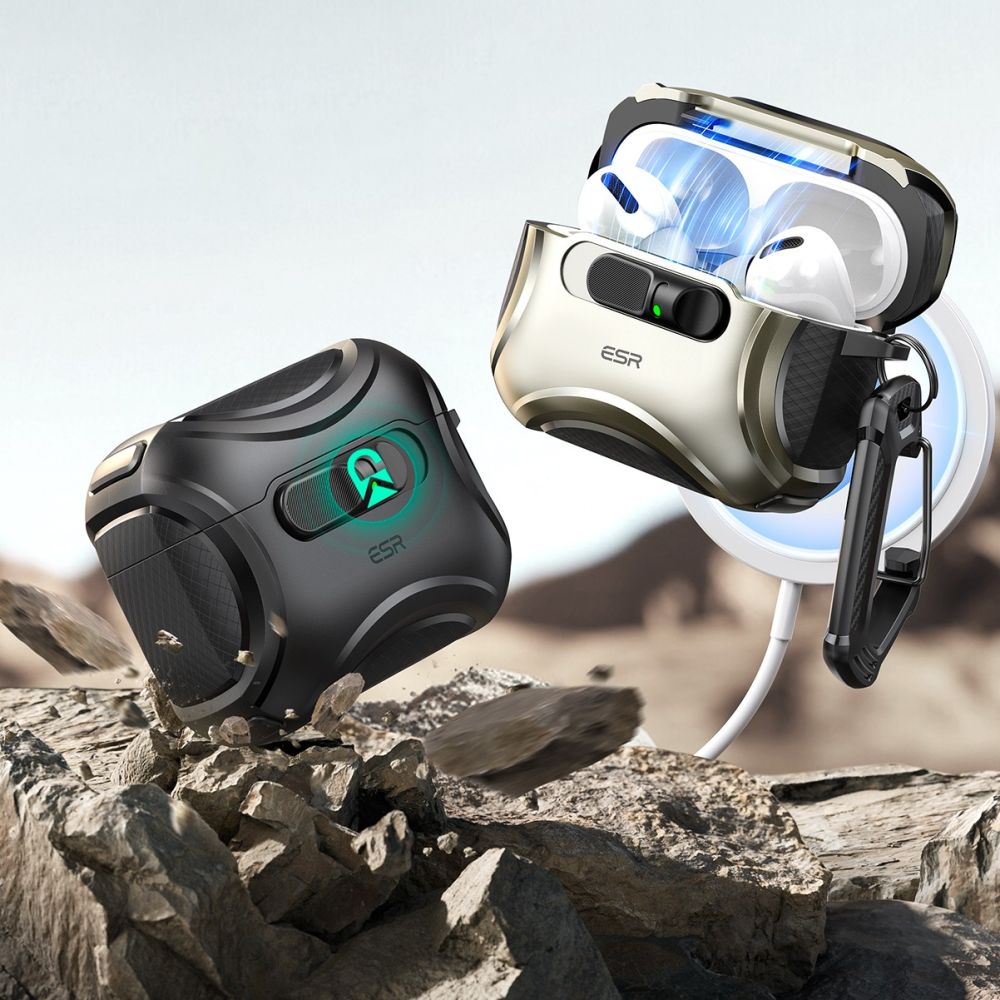 ESR Cyber ​​FlickLock MagSafe case for AirPods Pro 3 - silvereng