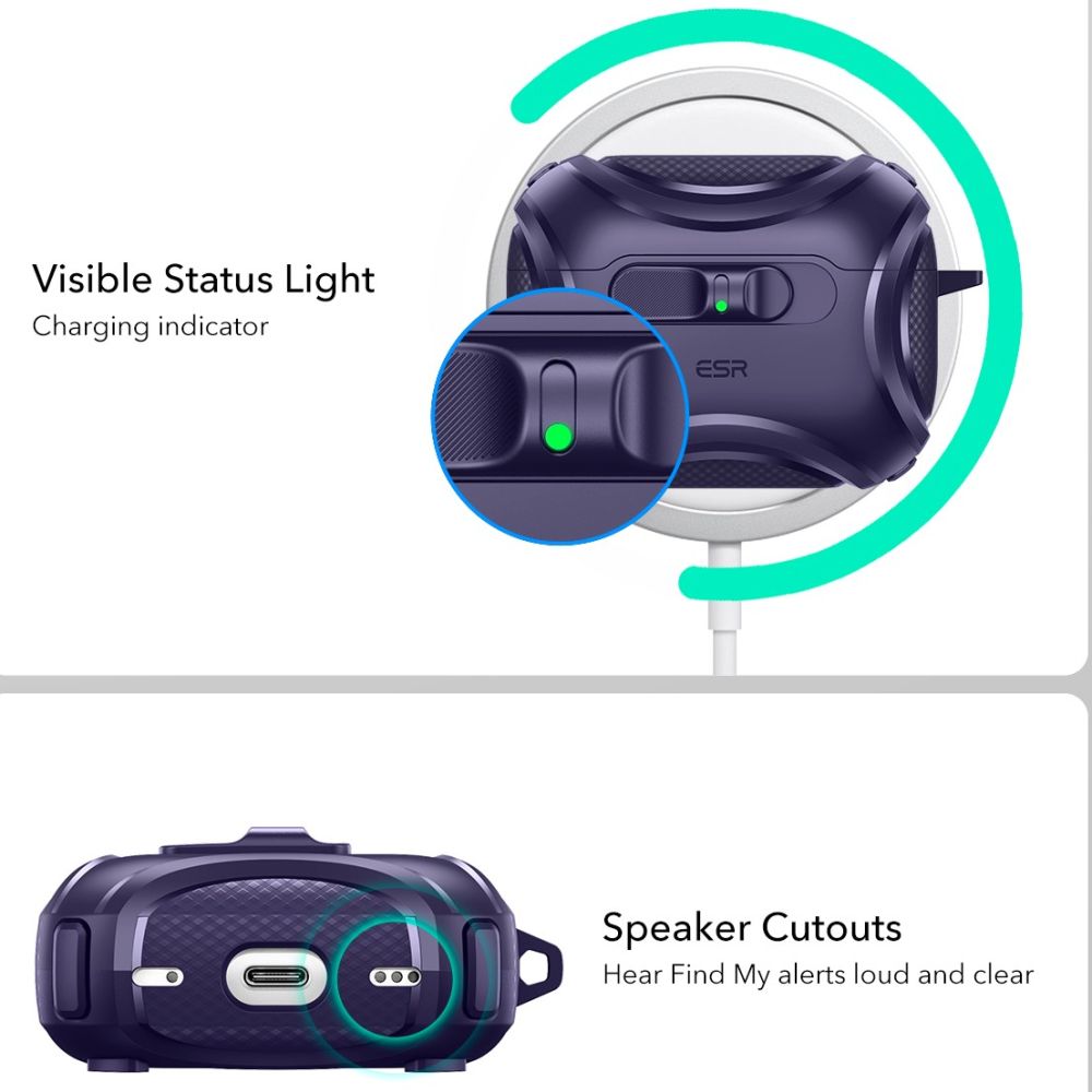 ESR Cyber ​​FlickLock MagSafe Case for AirPods Pro 3 - Purpleeng