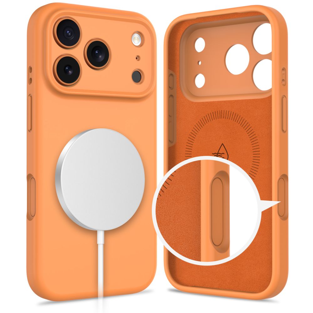 Tech-Protect Silicone MagSafe Case for iPhone 17 Pro - Orangeeng