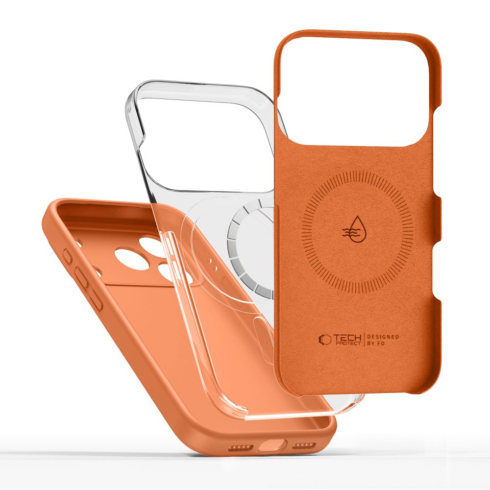 Tech-Protect Silicone MagSafe Case for iPhone 17 Pro - Orangeeng