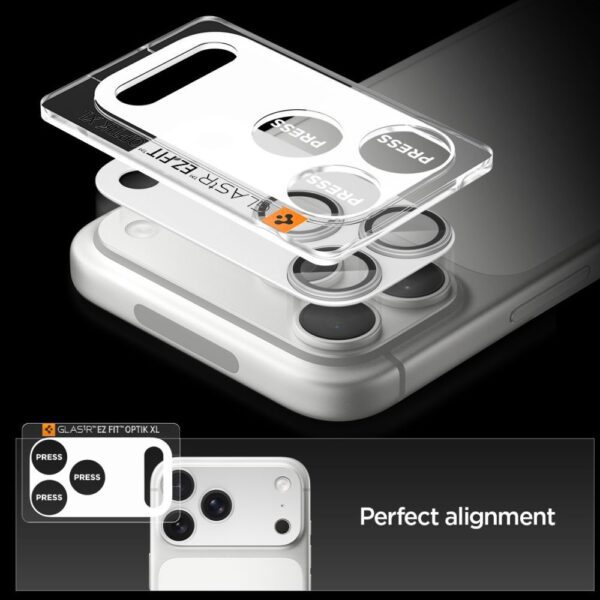 Spigen Optik Pro XL Camera Lens Glass for iPhone 17 Pro Max - Silvereng